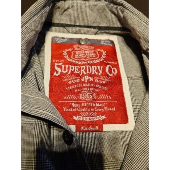 VVGC - as good as NEW, Crisp Superdry Mens Checked Shirt size S - 18inch pit-pit - Picture 3 of 9